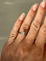 Diamant ring 1 carat labgrown diamant, 18 karat hvidguld