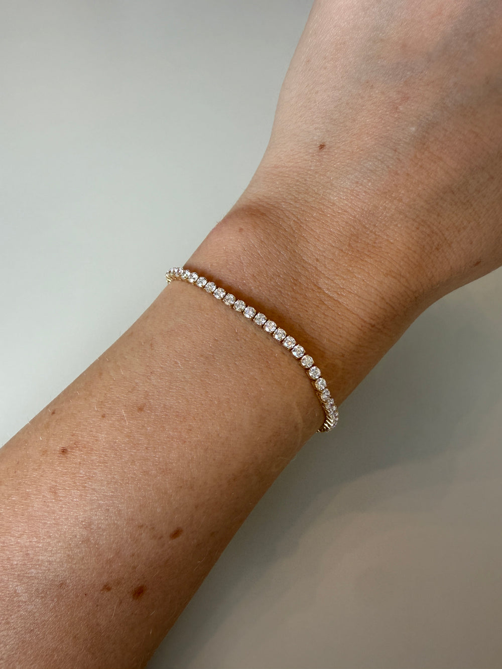 Tennis armbånd 3,5 carat labgrown diamanter, 10 karat guld