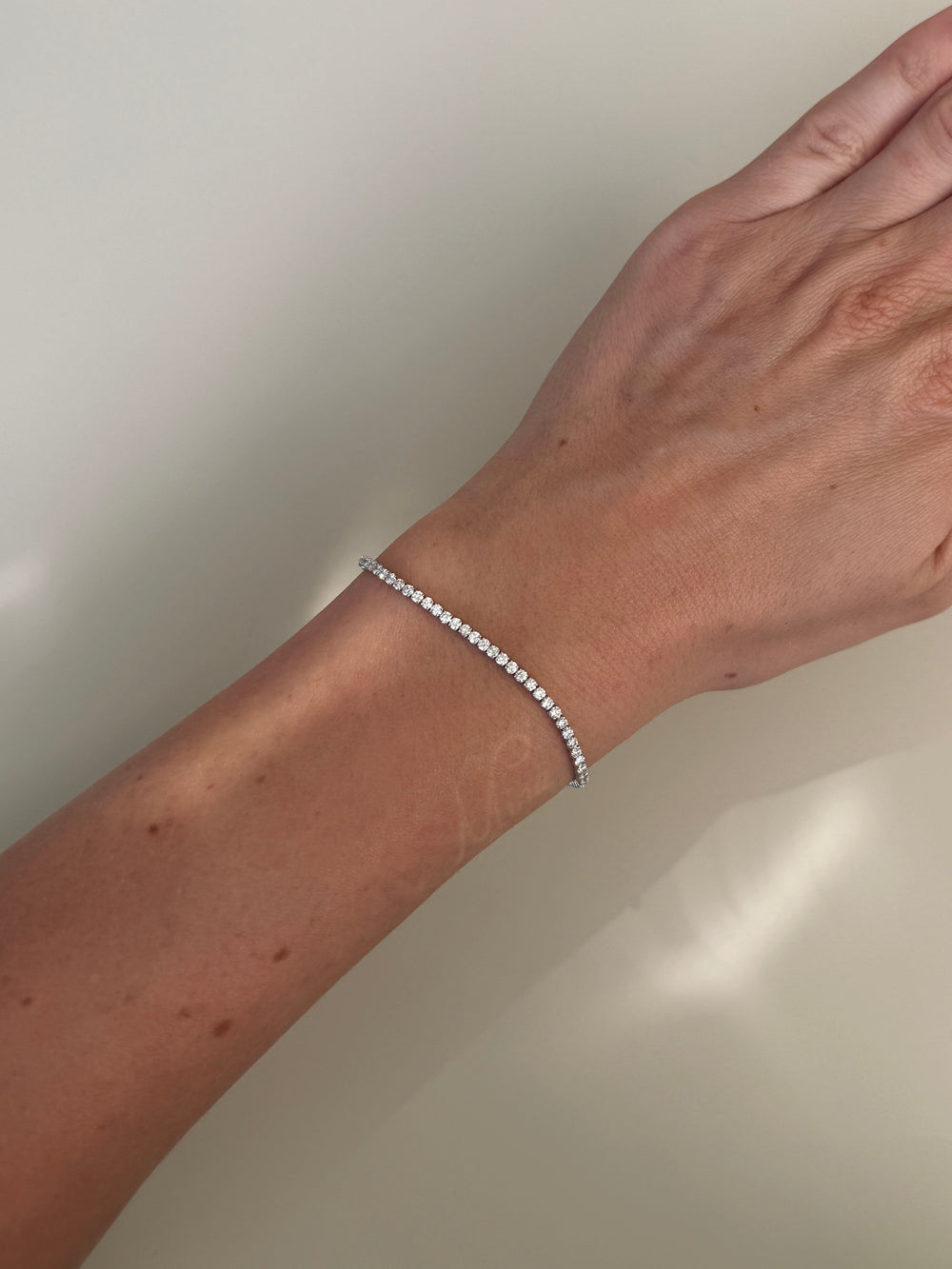 Tennis armbånd 2,38 carat labgrown diamant, 10 karat hvidguld